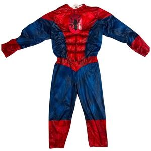 Marvel Spider-Man Muscle Chest Jumpsuit Kids Costume Red Blue Superhero Outfit